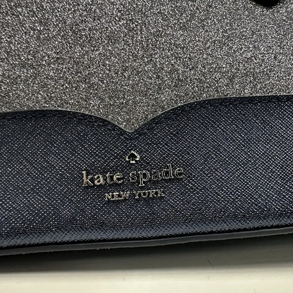 Kate Spade New York Lola Glitter Small Satchel Dusk Navy‎
